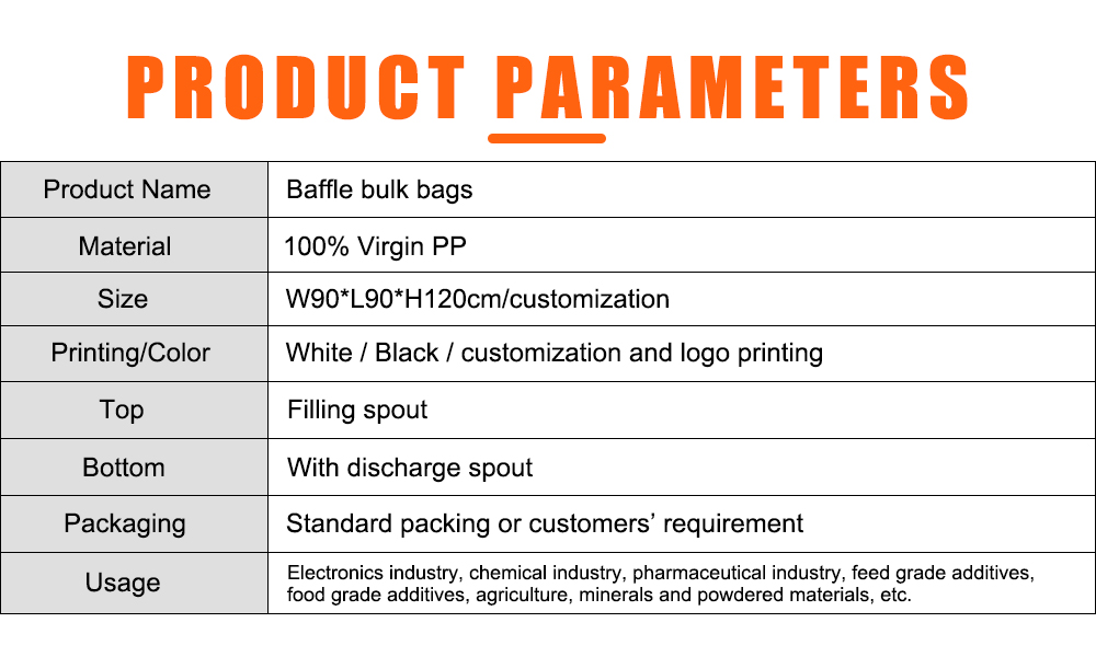 Bulk bags with baffles